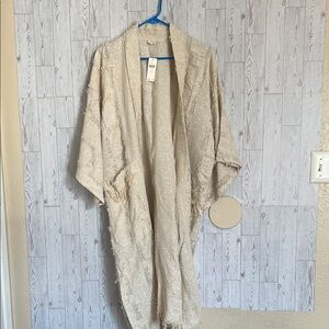 Anthropologie Pilcro Cream Textured Women's Duster